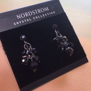 Black crystal earrings NEW